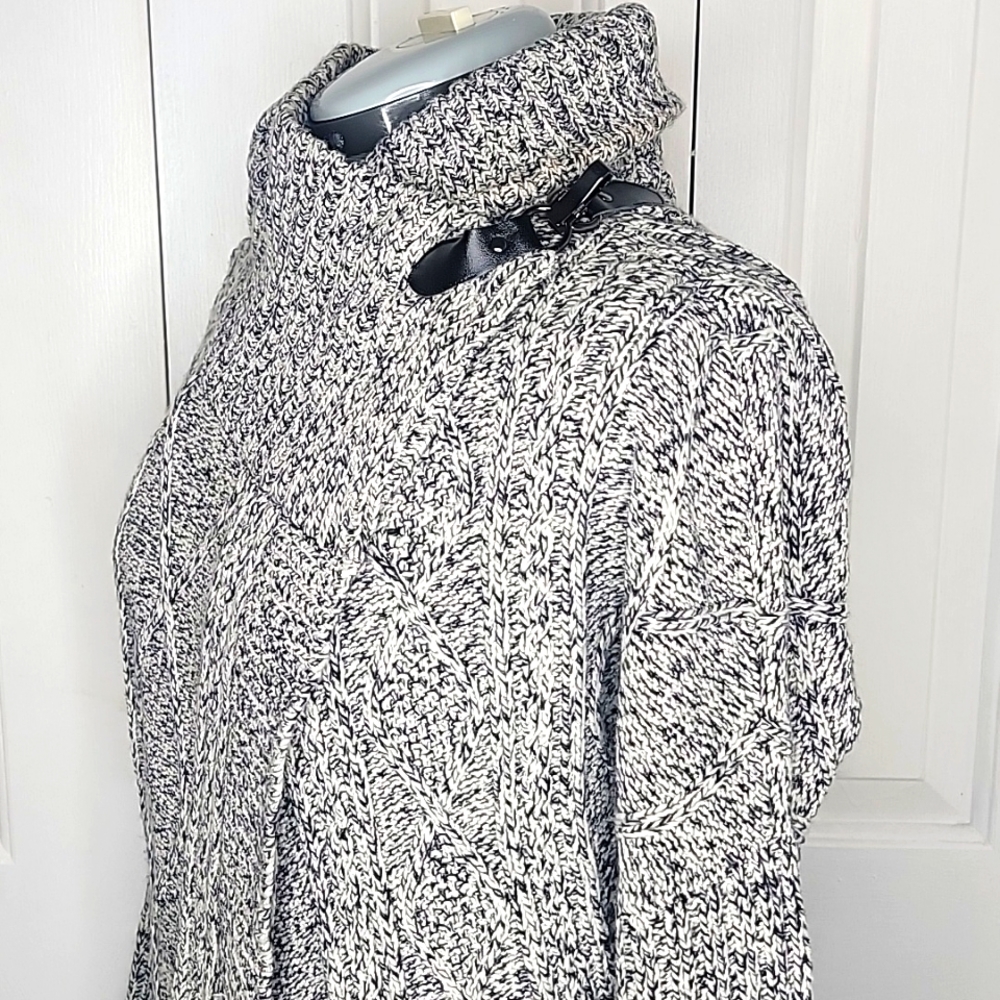 RD Style Daksha Cable Knit Cardigan wrap Style Sweater Gray Size SP - Picture 4 of 10